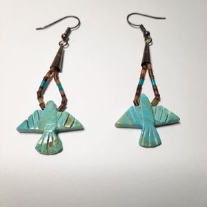 Turquoise Bird Earrings